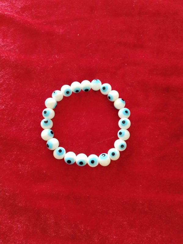 Energized White Evil Eye Bracelet